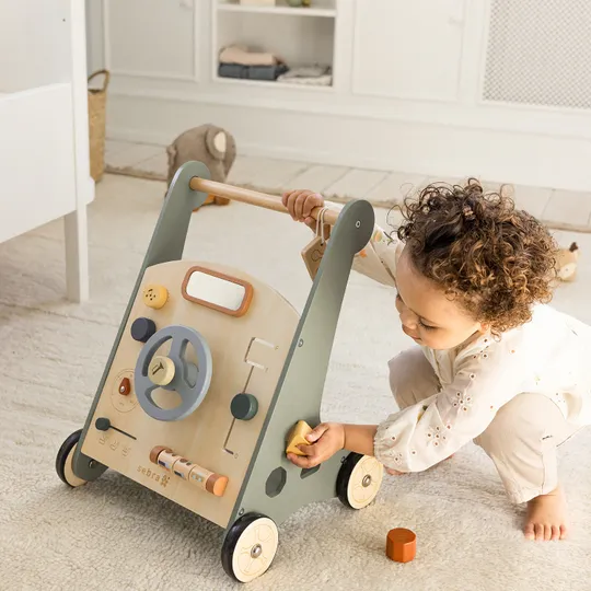 Sebra Houten Loopwagen - Blauw