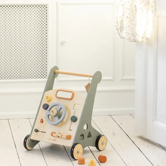 Sebra Houten Loopwagen - Blauw