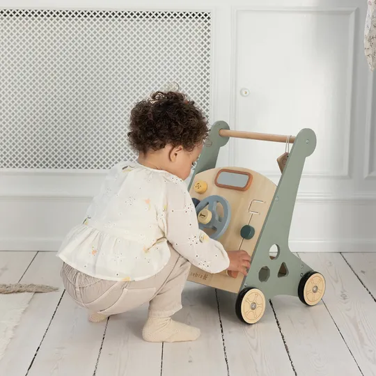 Sebra Houten Loopwagen - Blauw