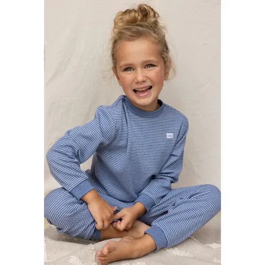 Feetje Waffel Pyjama - Blue Melange