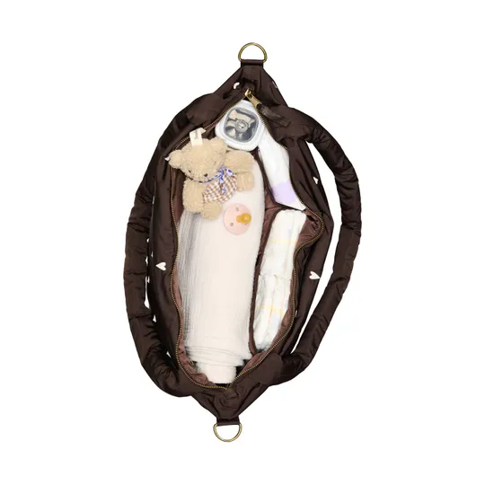 Studio Noos Wickeltasche - Puffy - Brown Hearts