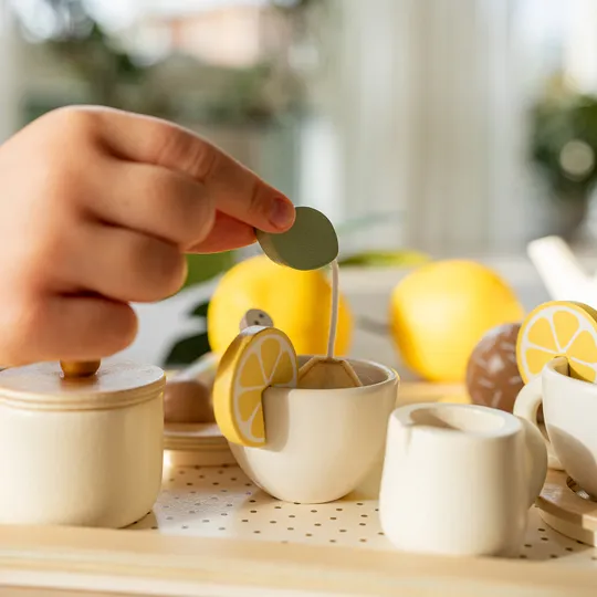Jabadabado Houten Theeservies - Afternoon Tea - Lemon