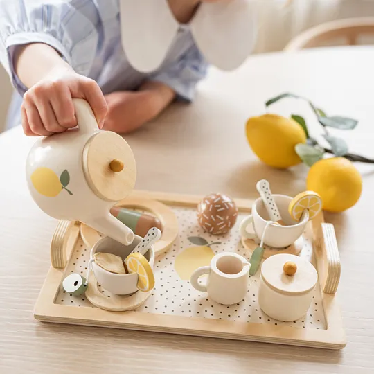 Jabadabado Houten Theeservies - Afternoon Tea - Lemon