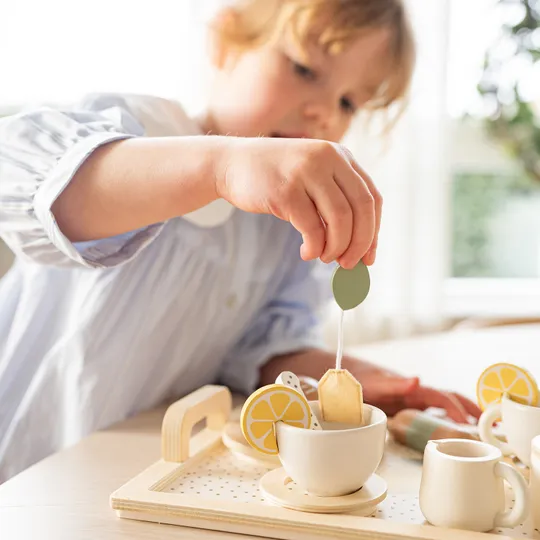 Jabadabado Houten Theeservies - Afternoon Tea - Lemon