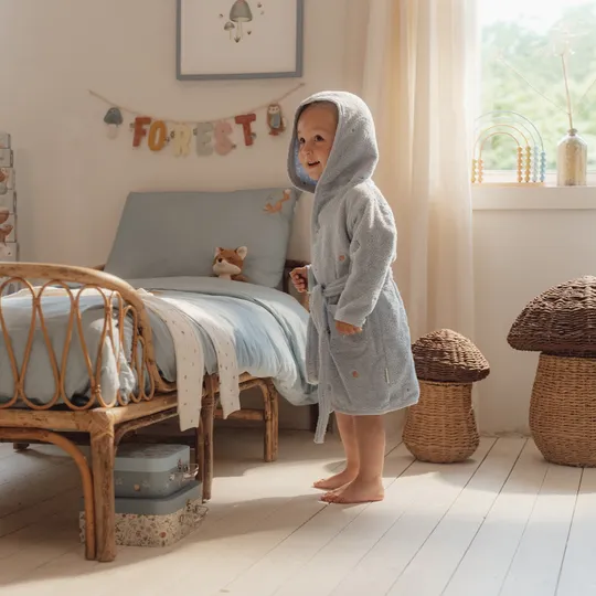 Little Dutch Bademantel Bestickt - Größe 86/92 - Blau