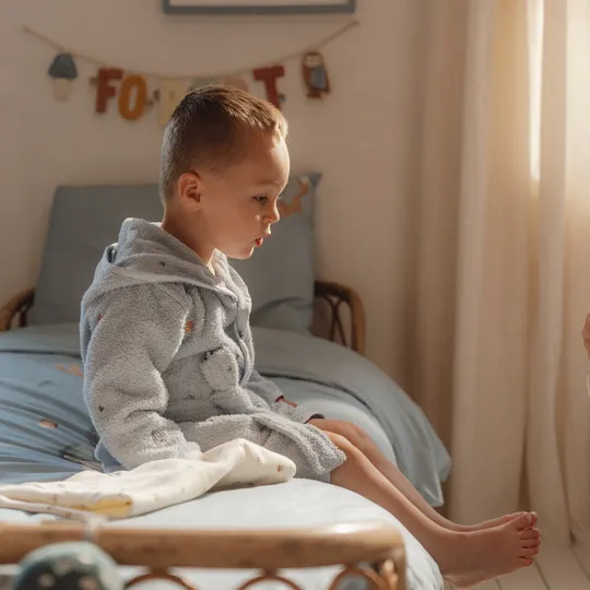 Little Dutch Badjas Geborduurd - Maat 74/80 - Blue