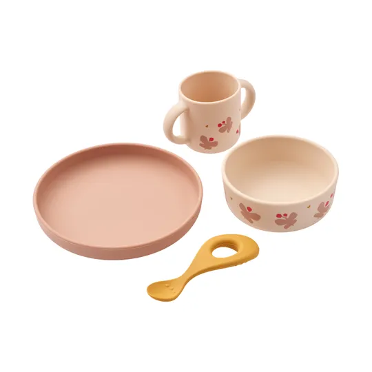 Liewood Vivi Printed Tableware Set - Butterfly / Apple Blossom