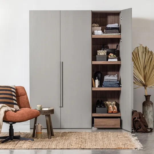 Woood Rens Kledingkast 3-Deurs - Pebble Grey