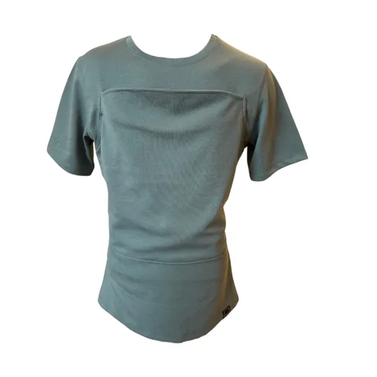 Womboo Buidelshirt - Man - Maat L - Groen / Grijs