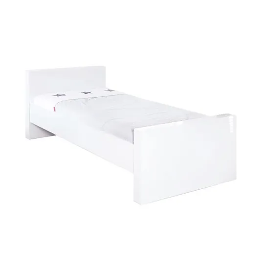 Kidsmill Alaska Kinderzimmer Weiß Hochglanz | Bett 90 x 200 cm + Nachttisch