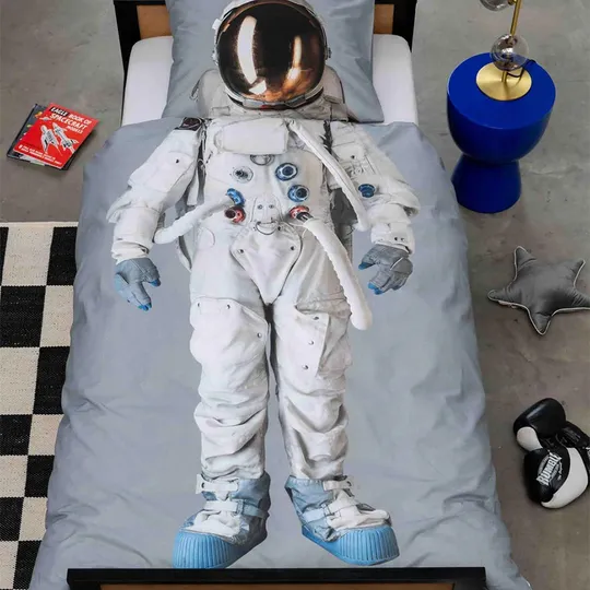 Snurk Dekbedovertrek - Astronaut - Grijs
