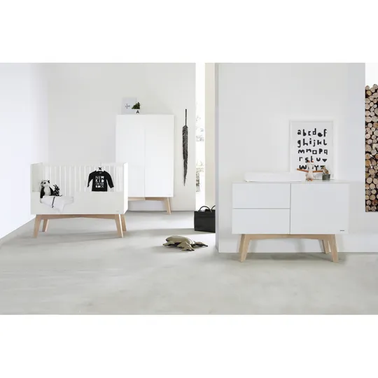 Kidsmill Sixties Kommode Mattweiß / Natur