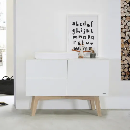 Kidsmill Sixties Kommode Mattweiß / Natur
