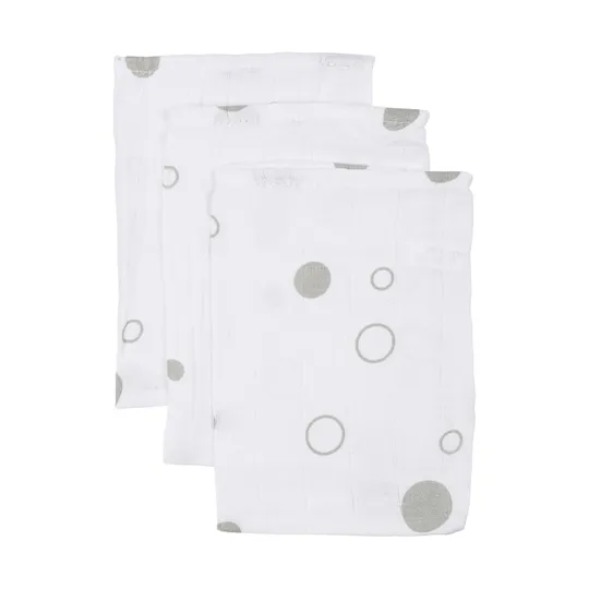 Basicline Bubble Waschlappen Grey 3 st. 7040.20
