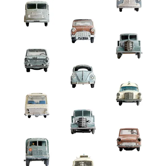 Studio Ditte Behang - Auto - Lichtgrijs en Zilver