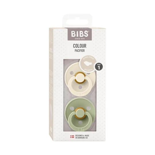 BiBs Fopspeen - Anatomisch - 2 Stuks - 0-6 Mnd - Ivory/Sage 
