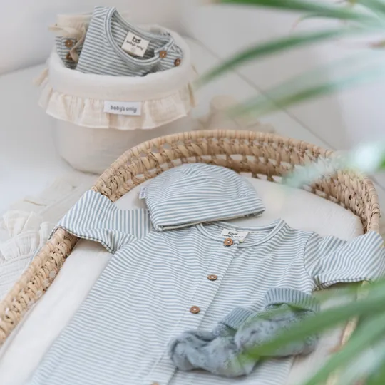 Baby's Only Stripe Strampler - Nordic Blue