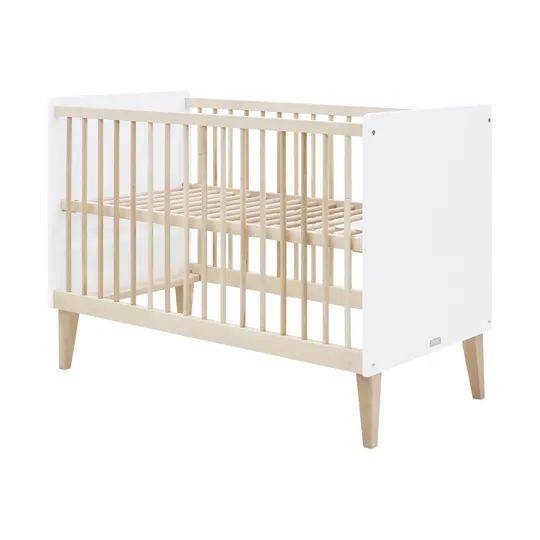 Bopita Indy Babykamer Wit / Naturel | Bed 60 x 120 cm + Commode + Kast 2-Deurs