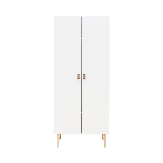 Bopita Indy Babykamer Wit / Naturel | Bed 60 x 120 cm + Commode + Kast 2-Deurs