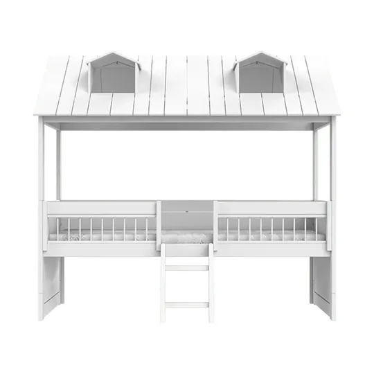 LIFETIME Kidsrooms Kajuitbed - Beachhouse - Met Trap & Luxe Lattenbodem - Wit