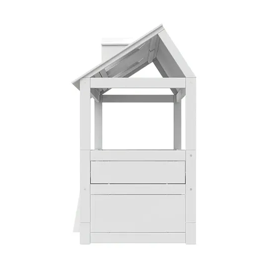 LIFETIME Kidsrooms Kajuitbed - Beachhouse - Met Trap & Luxe Lattenbodem - Wit