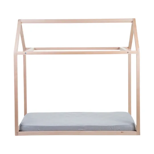 Childhome Haus Bettrahmen Natur 70 x 140 cm