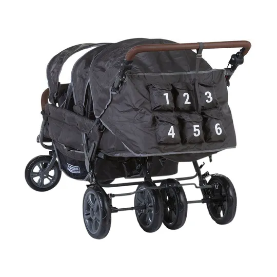 Childhome Sixseater Autobrake Mehrlingswagen Anthrazite