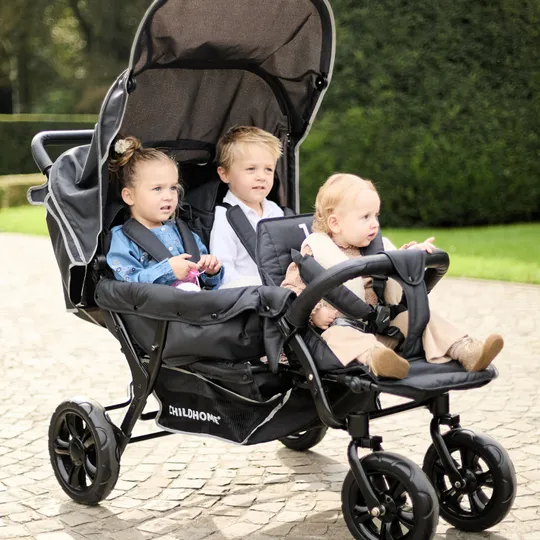 Childhome Drieling Kinderwagen - Triplet - Zwart
