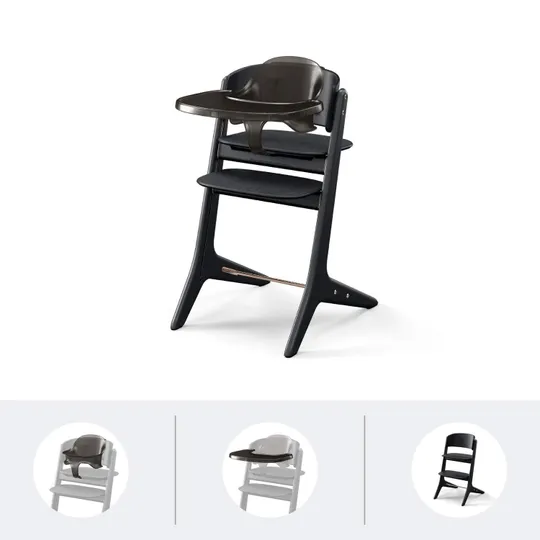 Cybex Hochstuhl - Lemo Platinum 3-in-1 Set - Black Wood/Wood