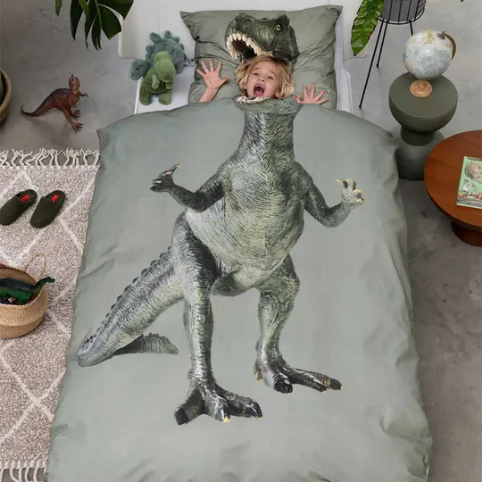 Snurk Dekbedovertrek - Dino Jurassic - Groen