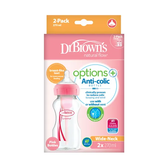Dr. Brown's Options+ Anti-colic Brede Halsfles Duopack 270 ml