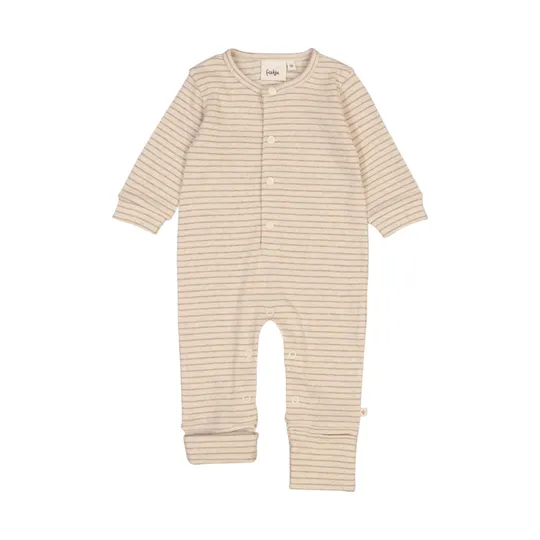 Feetje The Magic is in You Wickelfuß Strampler Mit Streifen – Taupe Melange