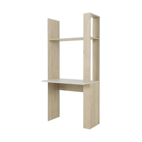 Diagone Arch Boekenkast met Bureau – Chestnut