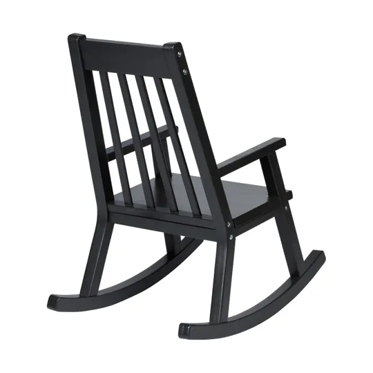 Kidsmill Junior Schaukelstuhl - Schwarz + Steppkissen - Schwarz/Anthrazit