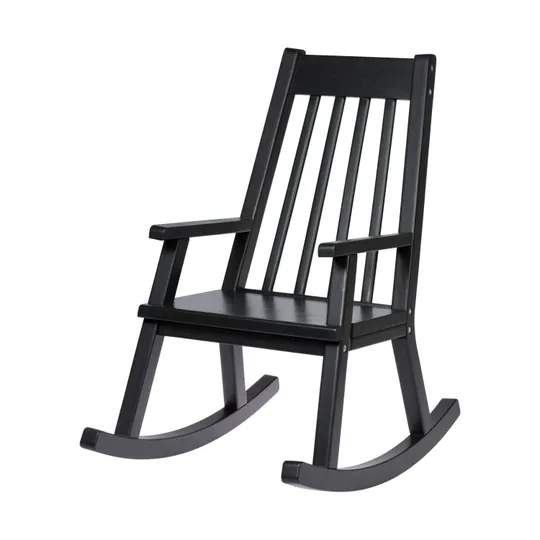 Kidsmill Junior Schaukelstuhl - Schwarz + Steppkissen - Schwarz/Anthrazit