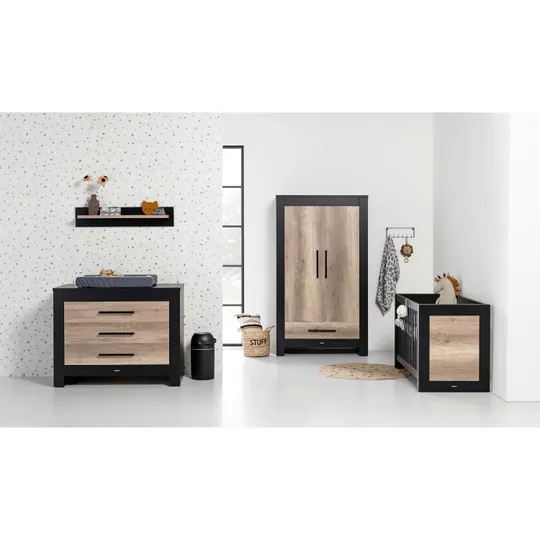 Kidsmill Long Island Babyzimmer Schwarz / Oldwood