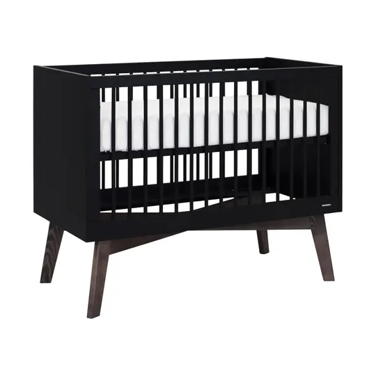 Kidsmill Sixties Babyzimmer Mattschwarz / Walnuss
