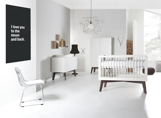 Kidsmill Sixties Kommode Mattweiß / Walnuss