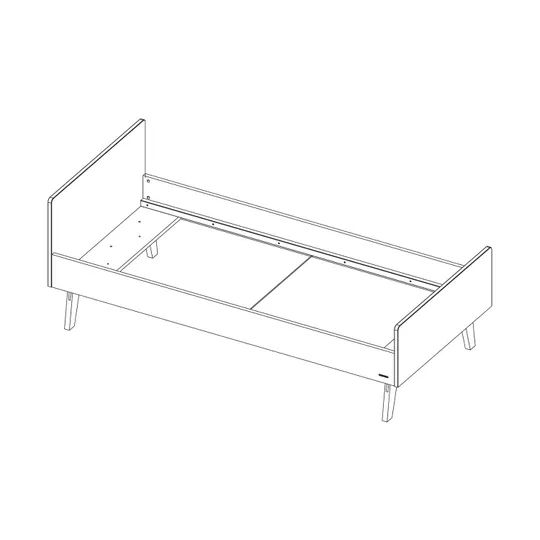 Kidsmill Sixties Bett Mattweiß / naturbelassen 90 x 200 cm