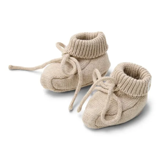 Little Dutch Gebreide Slofjes - Soft Beige Melée
