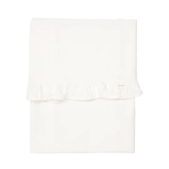 Koeka Ruffle Ledikantlaken Warm White 110 x 140 cm