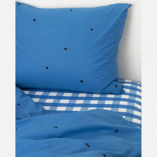 Studio Ditte Ruit Hoeslaken - 90 x 200 cm - Kobaltblauw