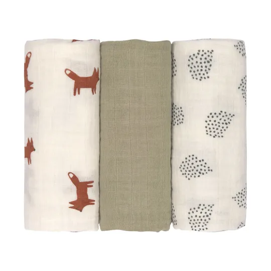 Laessig Little Forest Fox Wickeltuch 3 Stück