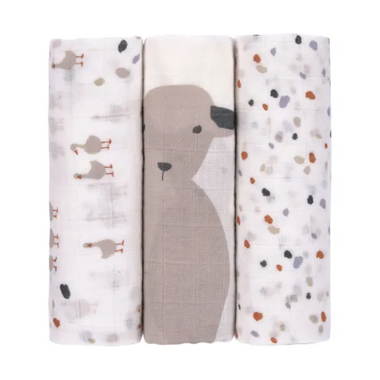 Laessig Tiny Farmer Explorer Speckles Swaddle 3 Stück