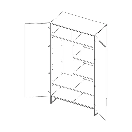 Kidsmill Intense II Babykamer Wit / Zwart | Ledikant 60 x 120 cm + Commode 3L + Kast 2-Deurs