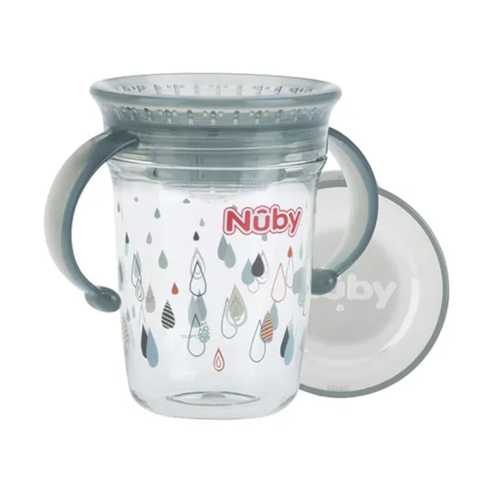 Nuby 360° Wonder Becher mit Griff 240 ml Grau