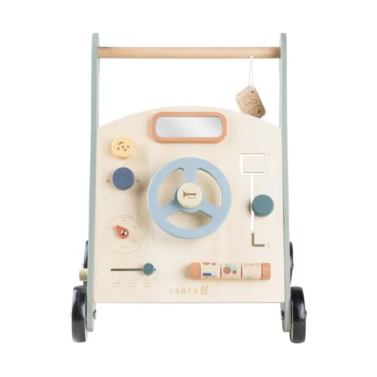 Sebra Houten Loopwagen - Blauw