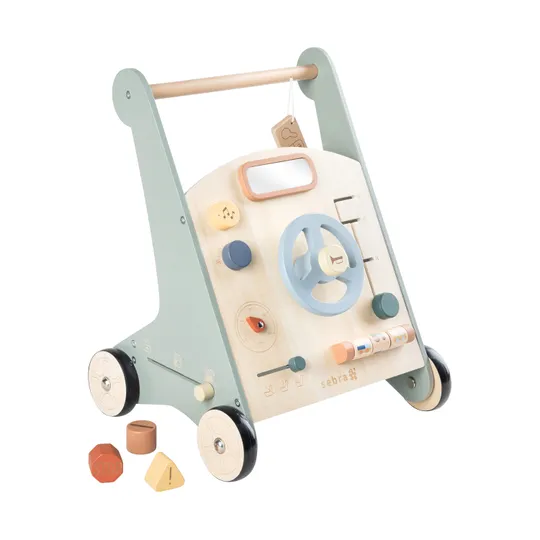 Sebra Houten Loopwagen - Blauw