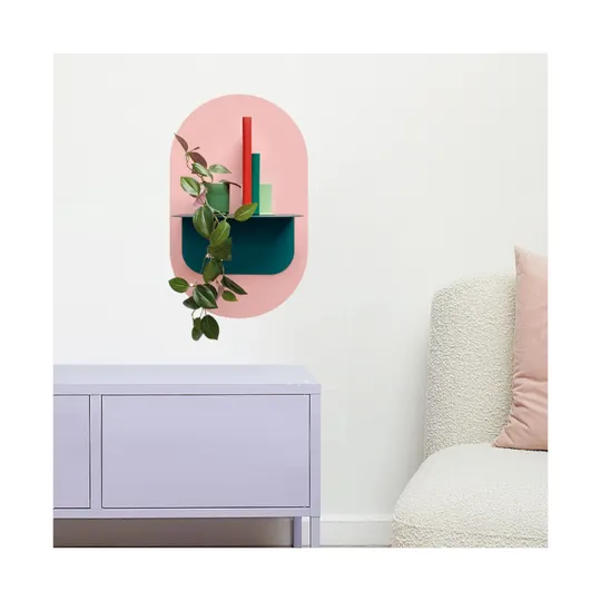 Metalen Magnetische Wandplank – Petrol – Afgerond