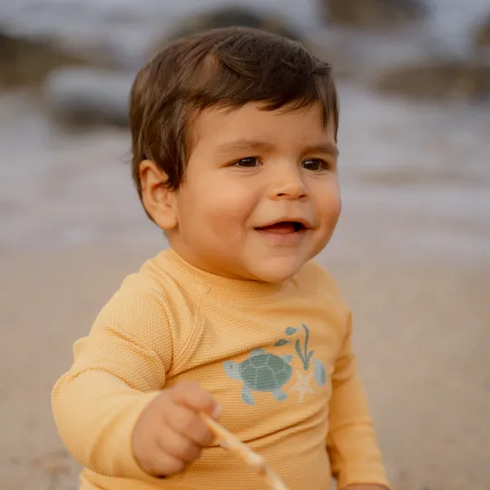 Little Dutch Schwimmshirt Langarm - Seashells -  Sunny Yellow